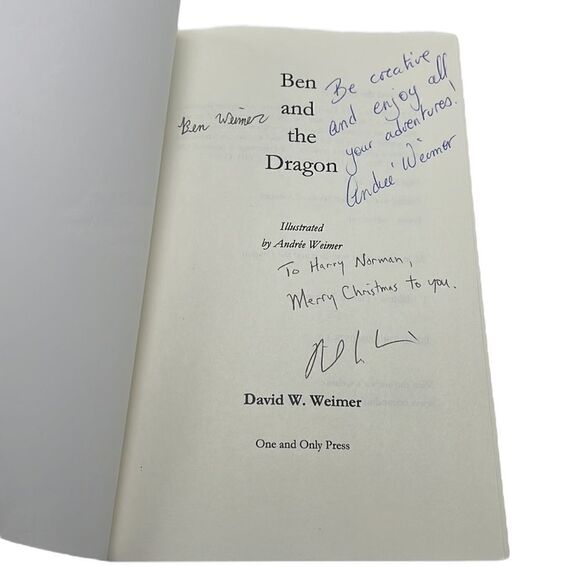 Ben and the Dragon David W. Weimer Paperback Signed Fantasy Fiction - Picture 4 of 9